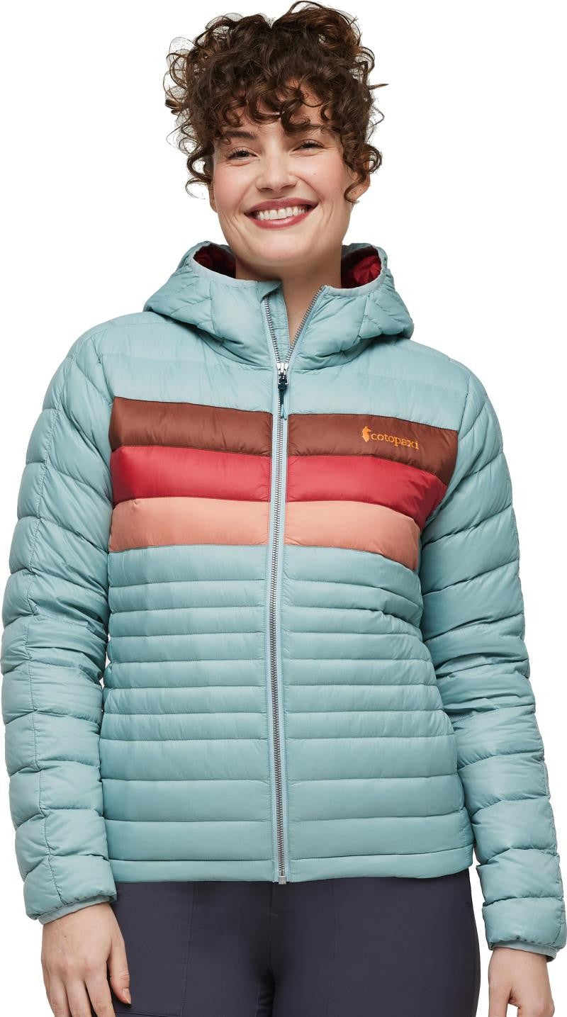 Fuego Down Hooded Jacket - Womens - sea spray stripes 1