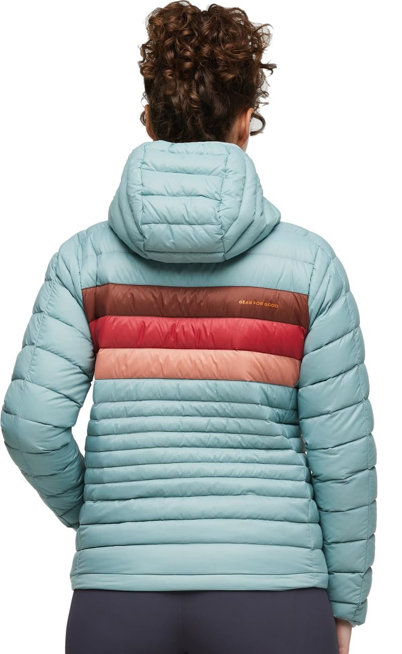 Fuego Down Hooded Jacket - Womens - sea spray stripes 1