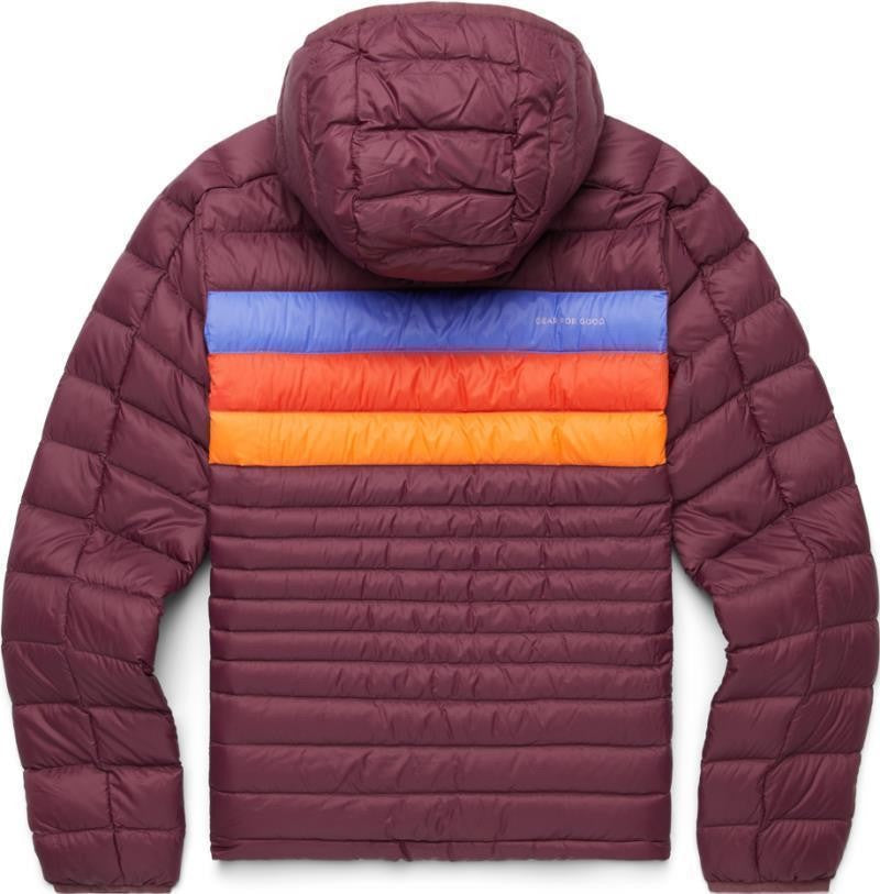 Fuego Down Hooded Jacket - Womens - wine stripes 1