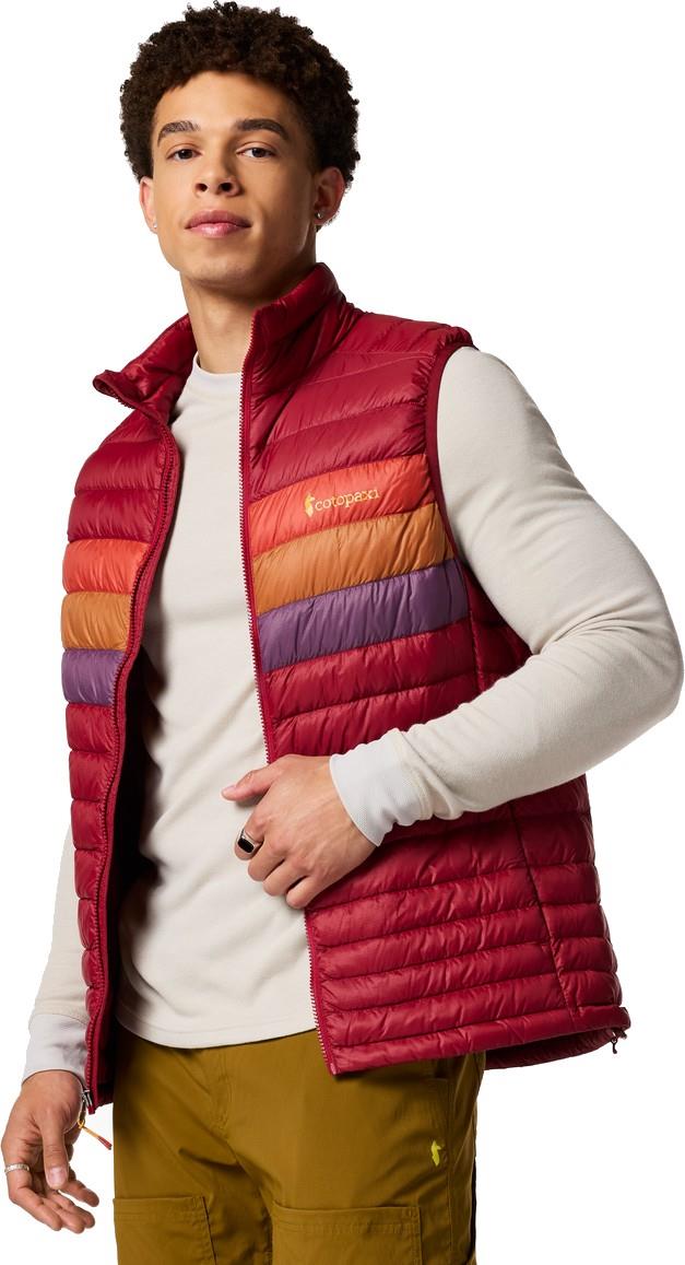 Fuego Down Vest - Mens - crimson stripes 1