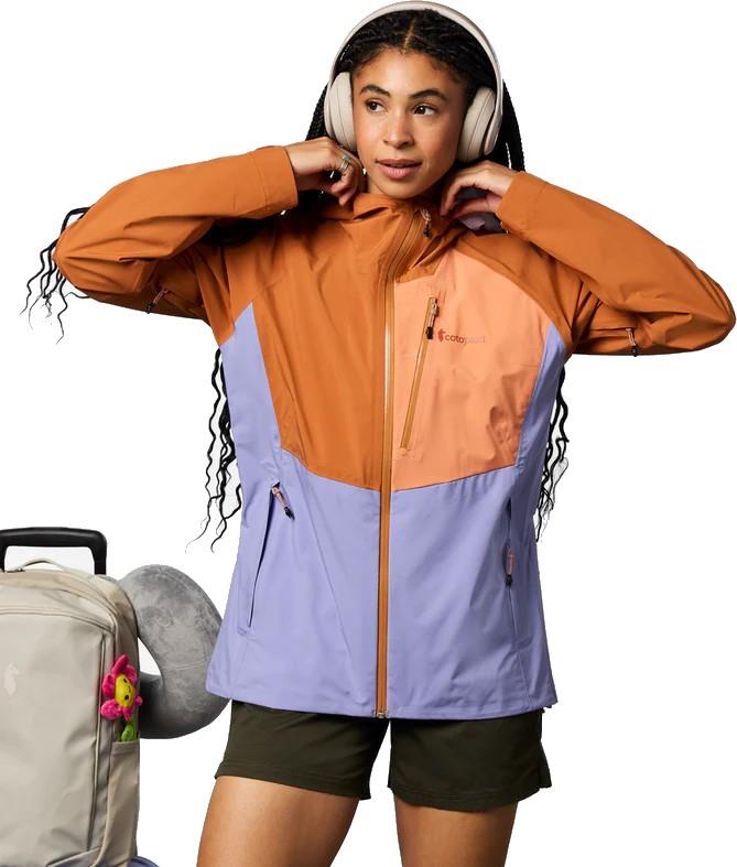 Impermeo 3L Hooded Shell Jacket - Womens - whiskey / aster 1