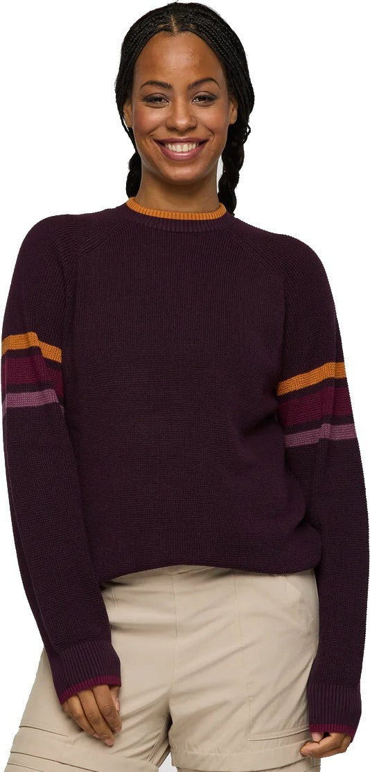 Libre Waffle Crew Sweater - Womens - blackberry 1