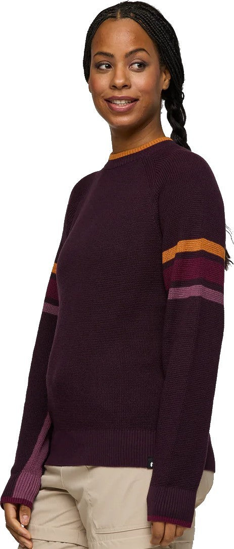 Libre Waffle Crew Sweater - Womens - blackberry 1