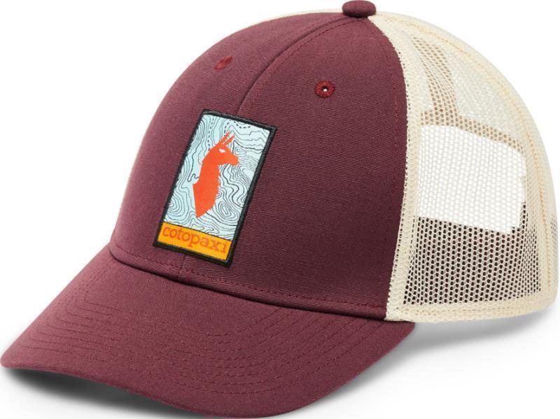 Llama Map Trucker Hat - Wine 1