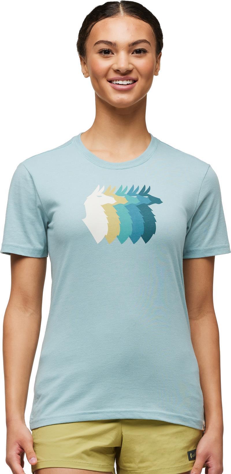 Llama Sequence Organic T-Shirt - Womens - Sea Spray 3