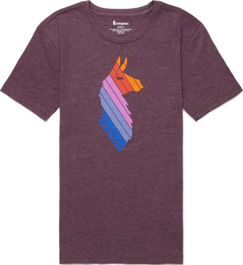Llama Stripes Organic T-Shirt - Womens - wine 1
