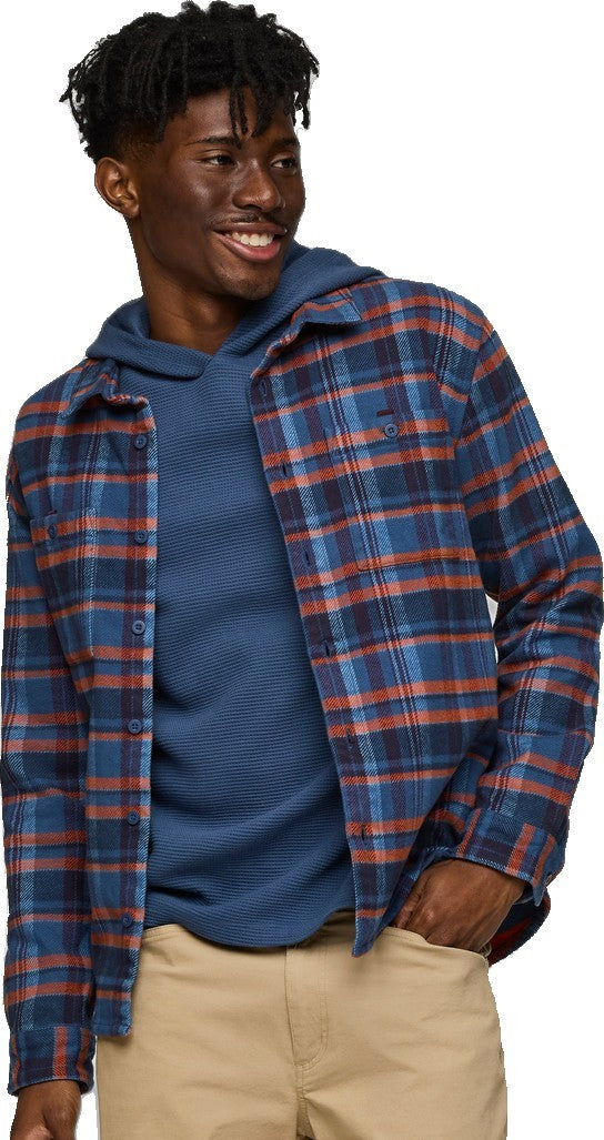 Mero Organic Flannel Shirt - Mens - deep sea / fjord plaid 1