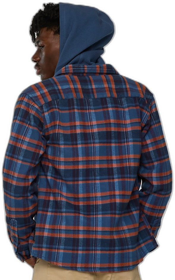 Mero Organic Flannel Shirt - Mens - deep sea / fjord plaid 1