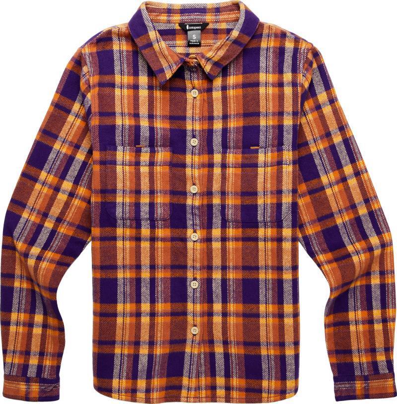 Mero Organic Flannel Shirt - Womens - Black Violet Plaid 1