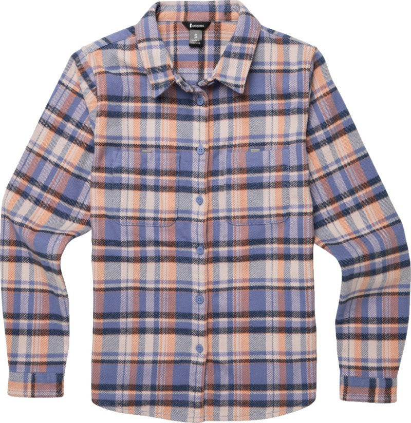 Mero Organic Flannel Shirt - Womens - blue smoke / quartz plaid 1