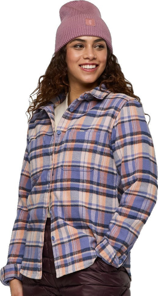Mero Organic Flannel Shirt - Womens - blue smoke / quartz plaid 1