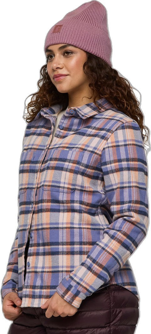 Mero Organic Flannel Shirt - Womens - blue smoke / quartz plaid 1