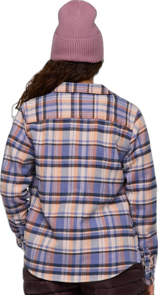Mero Organic Flannel Shirt - Womens - blue smoke / quartz plaid 1