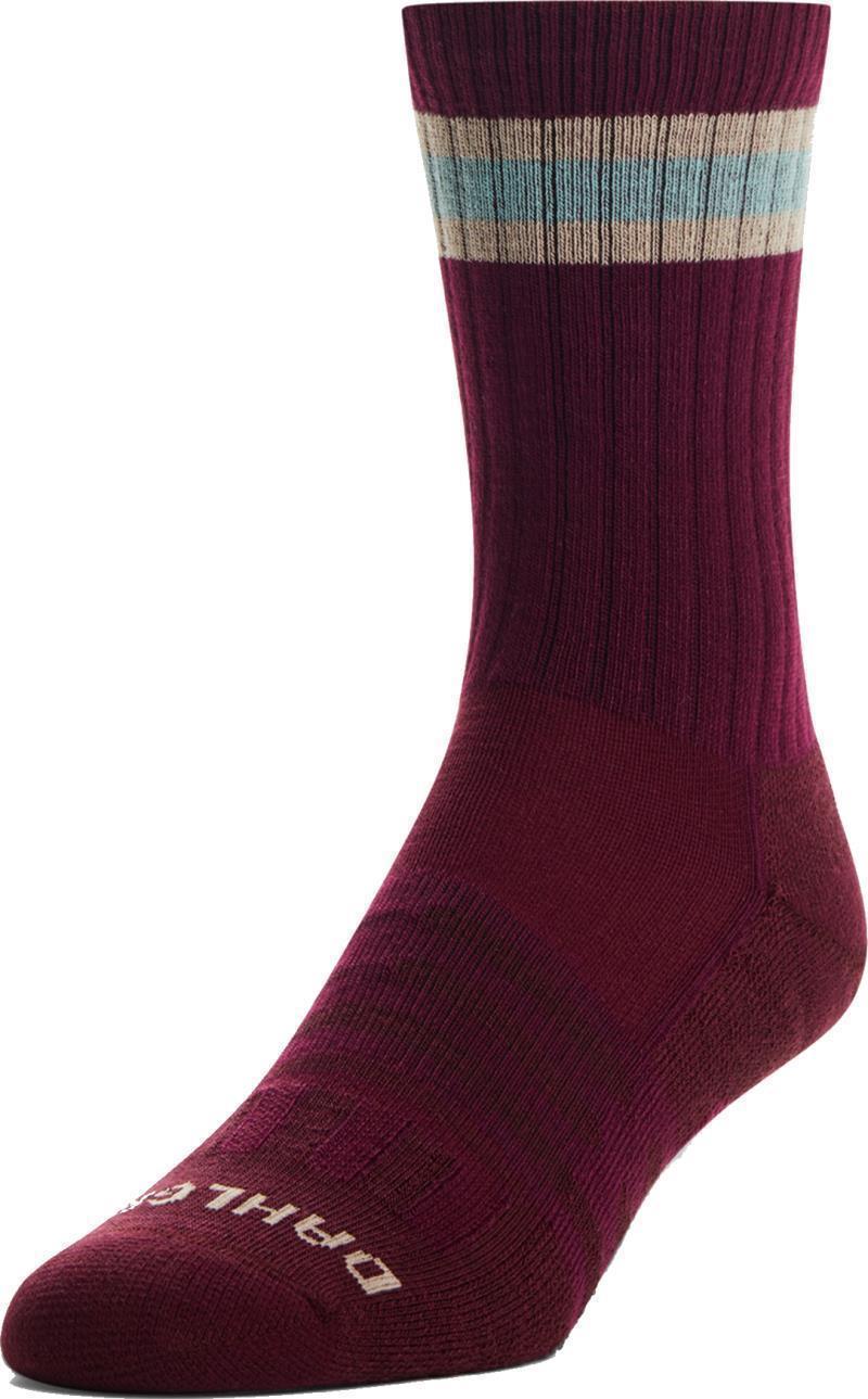 Heritage Lightweight Crew Socks - Maroon / Arctic 1