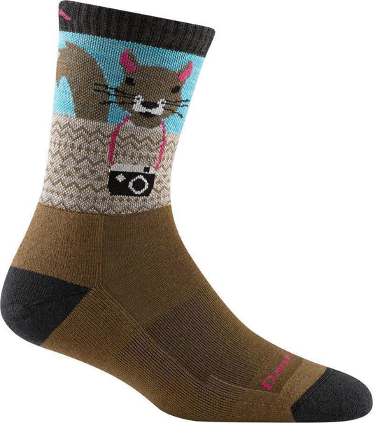 Critter Club Micro Crew Lightweight Cushion Socks - Womens - Acorn 1