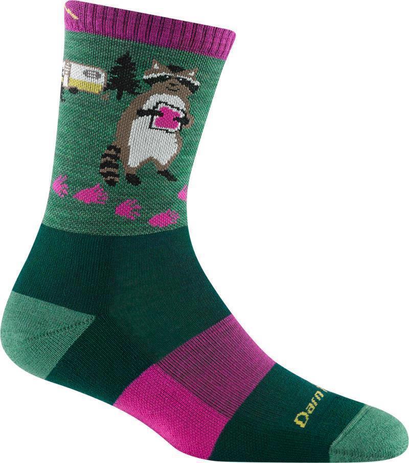 Critter Club Micro Crew Lightweight Cushion Socks - Womens - Moss 1