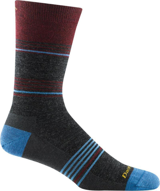Flash Stripe Crew Lightweight Socks - Mens - charcoal 1