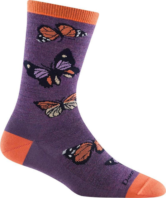 Flutter Crew Lightweight Socks - Womens - Plum 1