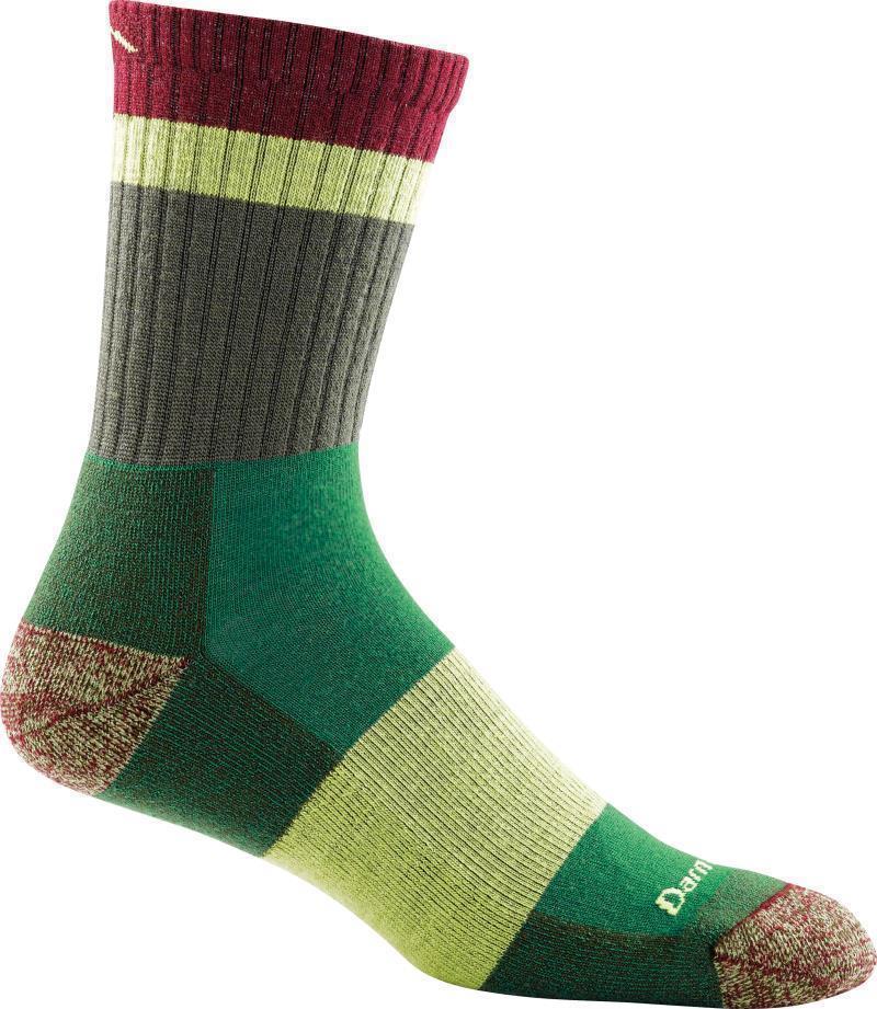Heady Stripe Micro Crew Lightweight Cushion Socks - Mens - Green 1