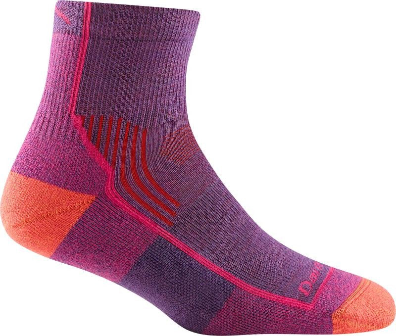 Hiker Quarter Midweight w/ Cushion Socks - Womens - berry 1