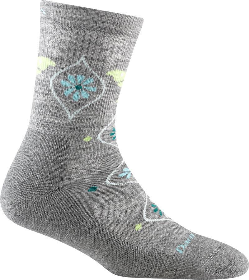 Luna Micro Crew Midweight Cushion Socks - Womens - Light Gray 1