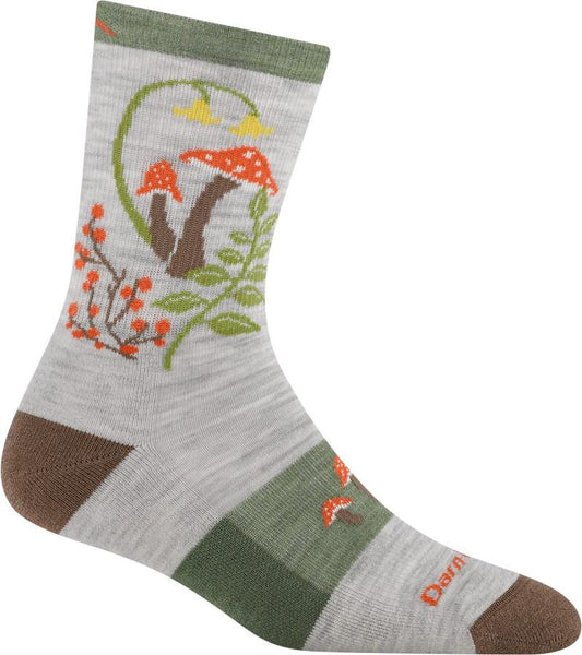Mellow Mushrooms Micro Crew Lightweight w/ Cushion Socks - Womens - ash 1