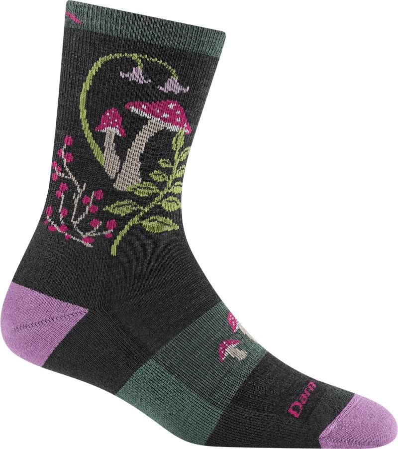 Mellow Mushrooms Micro Crew Lightweight w/ Cushion Socks - Womens - charcoal 1