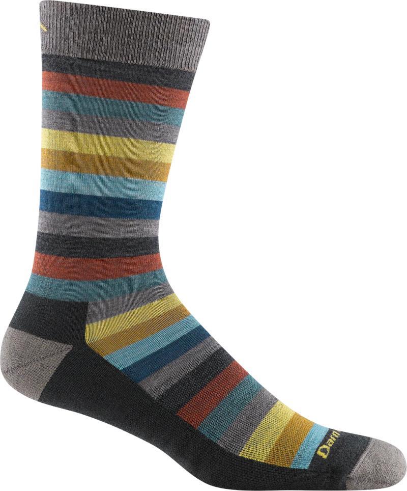 Merlin Stripe Crew Lightweight Cushion Socks - Mens - Charcoal 1