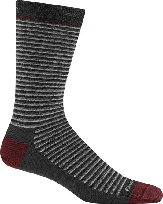 Microstripe Crew Lightweight Socks - Mens - charcoal 1