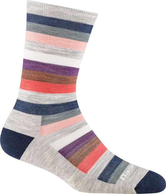 Mystic Stripe Crew Lightweight w/ Cushion Socks - Womens - ash 1