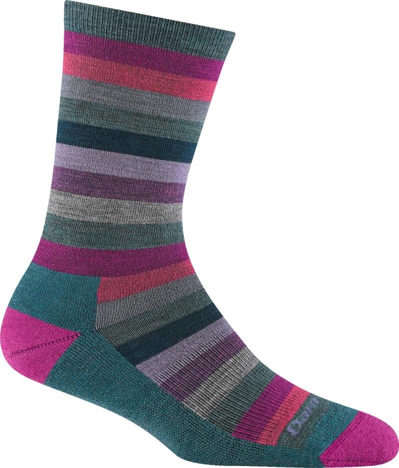 Mystic Stripe Crew Lightweight w/ Cushion Socks - Womens - spruce 1