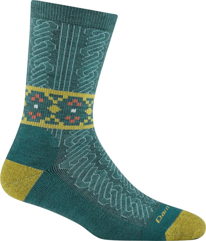 Nordic Twist Crew Lightweight w/ Cushion Socks - Womens - teal 1