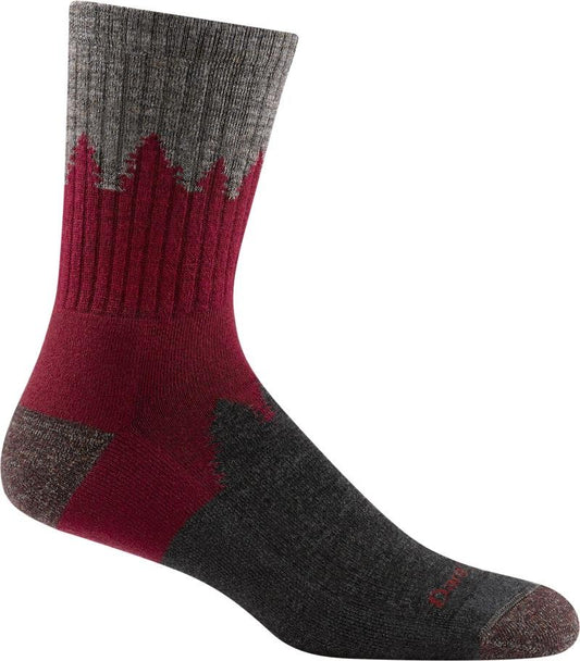Number 2 Micro Crew Midweight w/ Cushion Socks - Unisex - burgundy 1