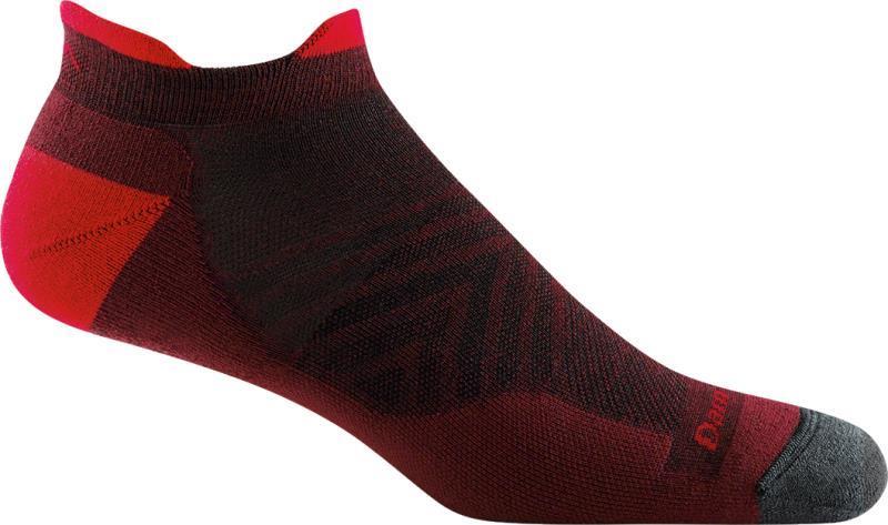 Run No Show Tab Ultralight Cushion Socks - Mens - Burgundy 1