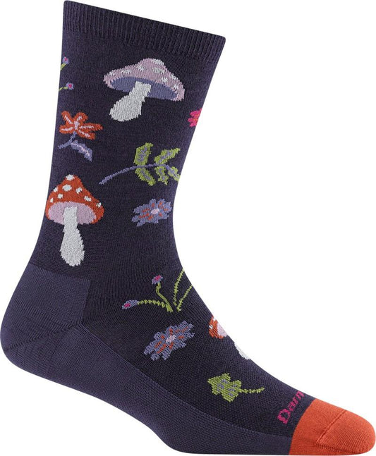 Shroom Bloom Crew Lightweight No Cushion Socks - Womens - blackberry 1