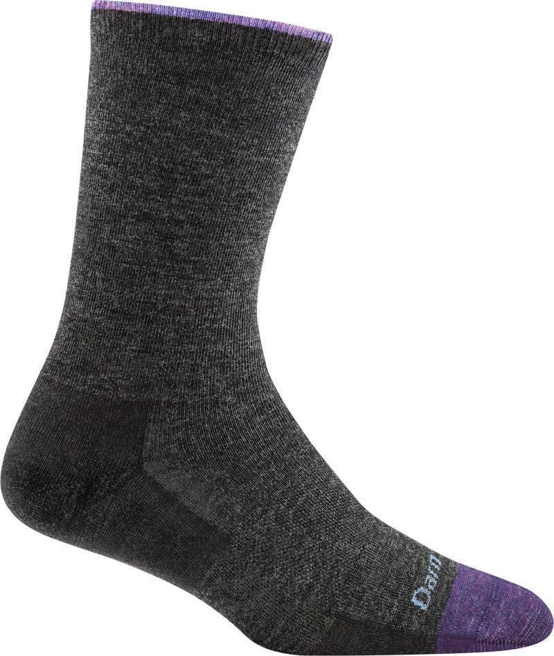Solid Basic Crew Lightweight Cushion Socks - Womens - Charcoal 1