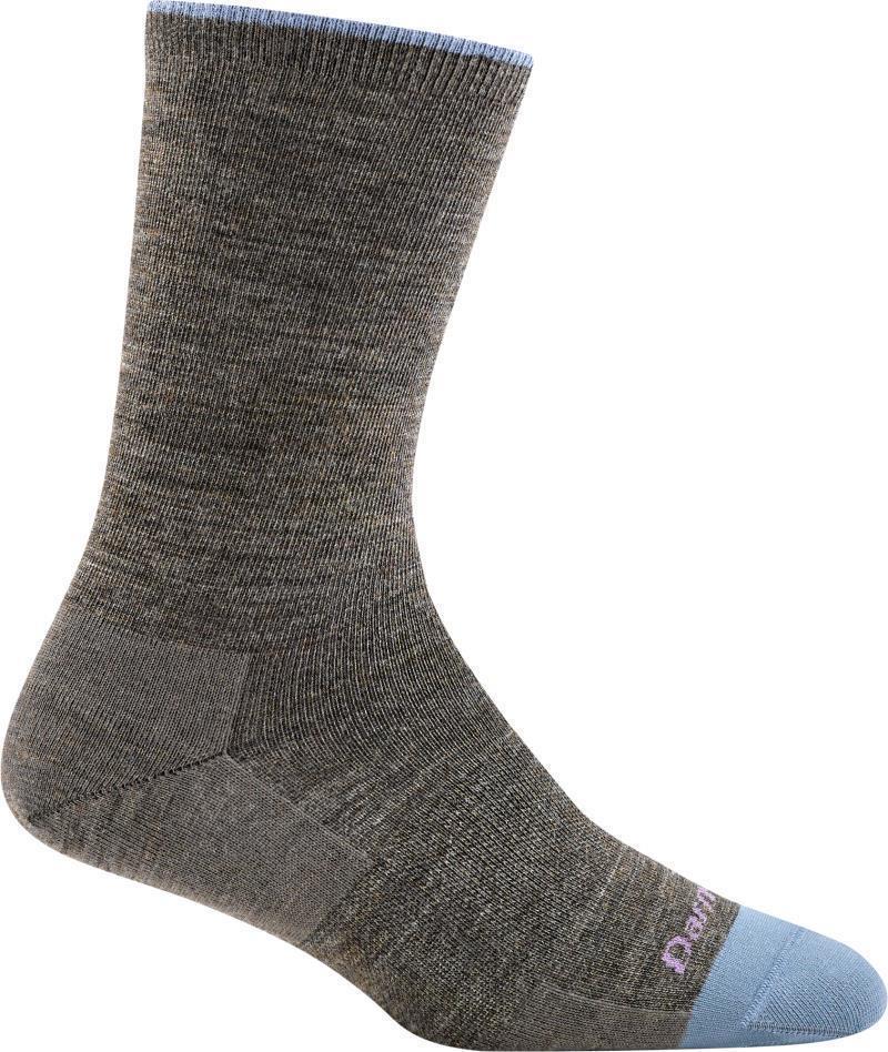 Solid Basic Crew Lightweight Cushion Socks - Womens - Taupe 1