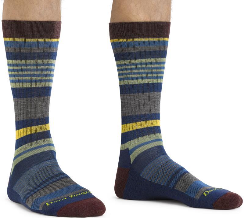 Unstandard Stripe Crew Lightweight Cushion Socks - Mens - denim 1