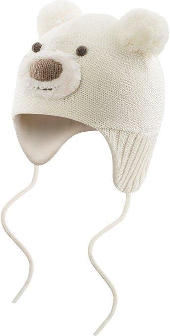 Bear Baby Beanie - Off White 1