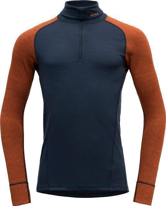 Duo Active Merino 205 LS Zip Neck - Mens - Flame / Ink 1
