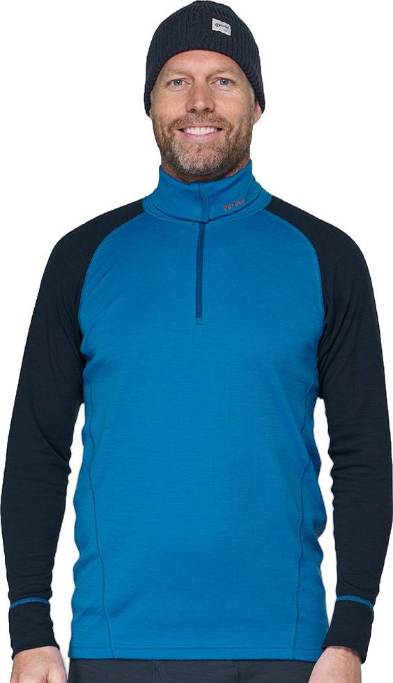 Duo Active Merino 205 LS Zip Neck - Mens - blue / ink 1