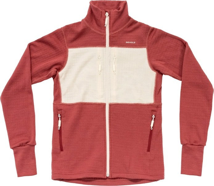 Egga Grid Merino Jacket - Womens - marsala / raw white 1