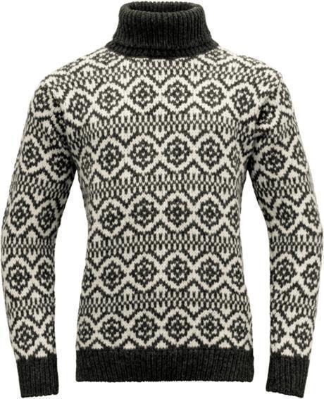 Hoddevik Wool High Neck - Unisex - Anthracite / Off White 1