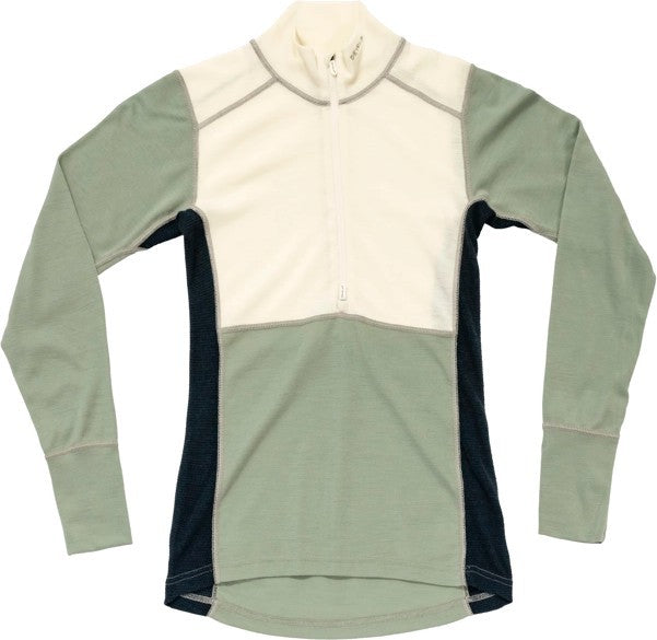 Lauparen Merino 190 Zip Neck - Womens - raw white / fog / ink 1