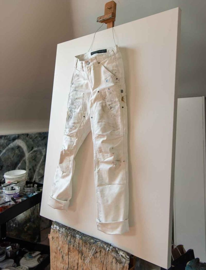 Anna Taskpant, 28" Inseam - Womens - painter`s white canvas 1