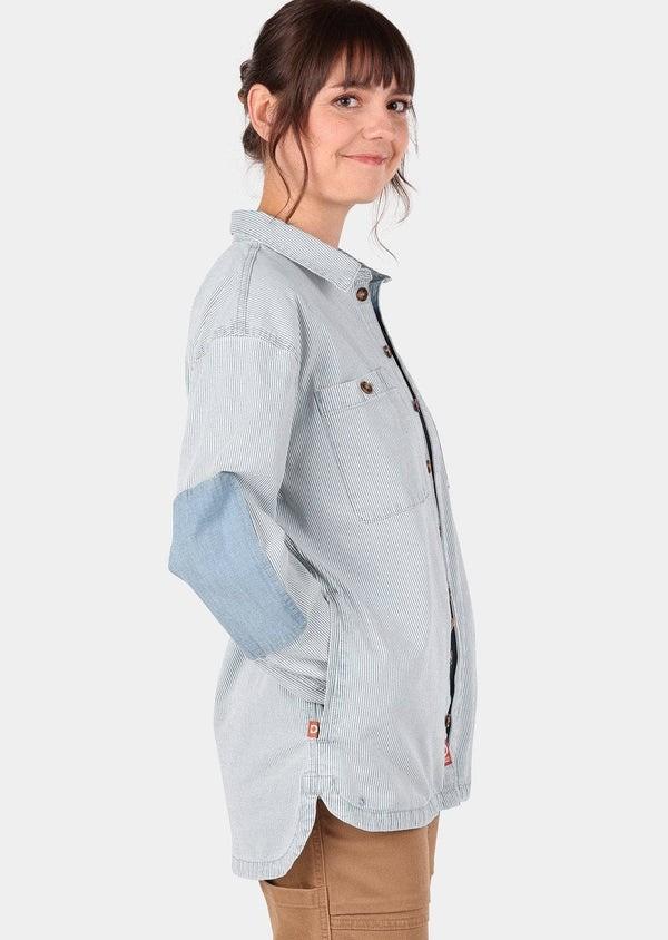 DIY Shirt Jacket - Womens - washboard stripe 1