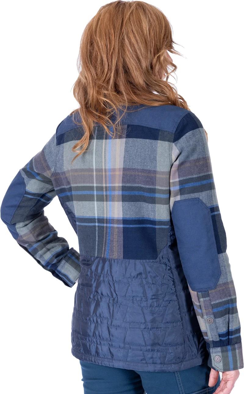 Durham Quilted Shirt Jacket - Womens - loden green plaid 1