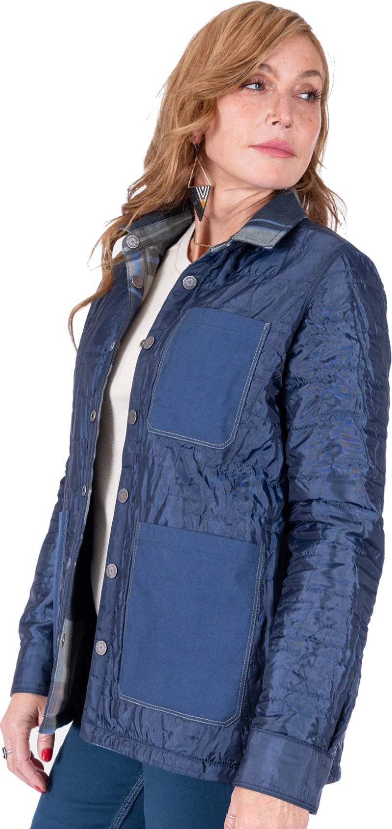 Durham Quilted Shirt Jacket - Womens - loden green plaid 1