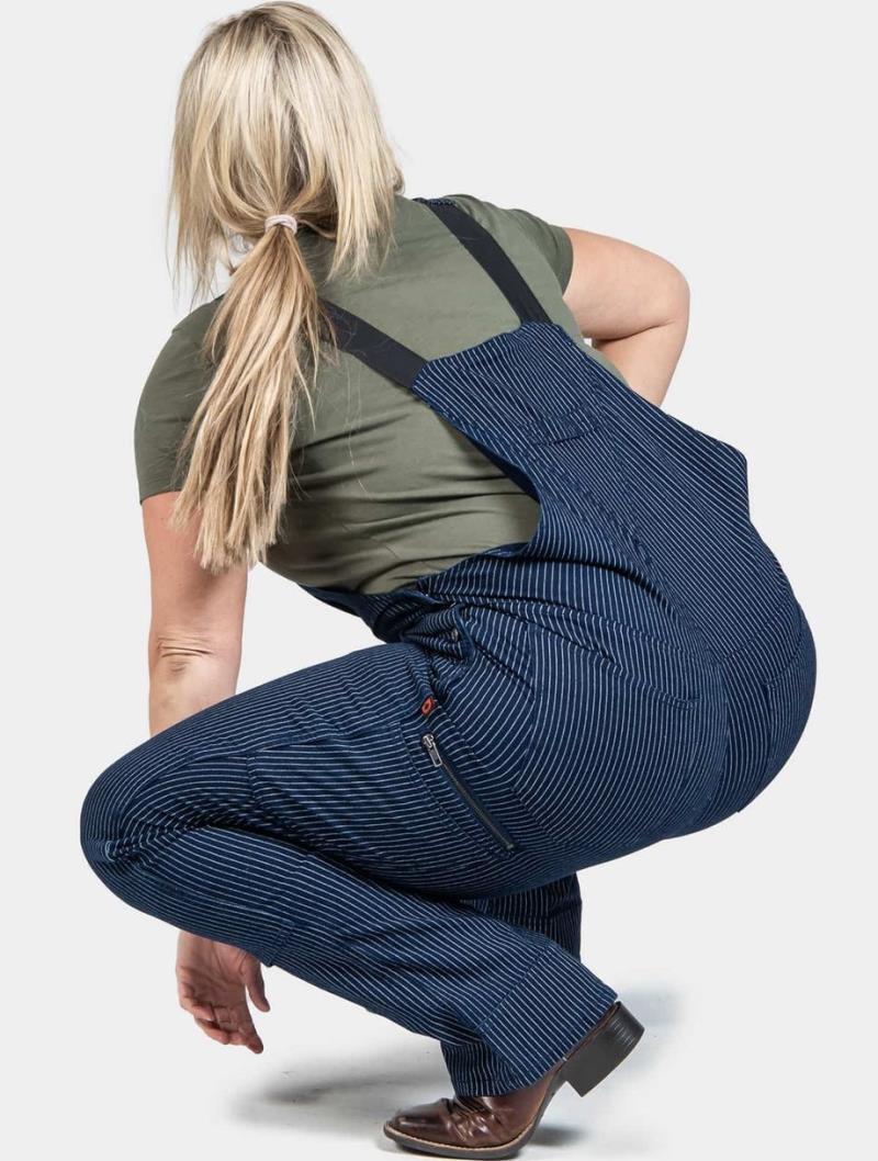 Freshley Overalls, Canvas, 30" Inseam - Womens - Wabash Stripe Canvas 4