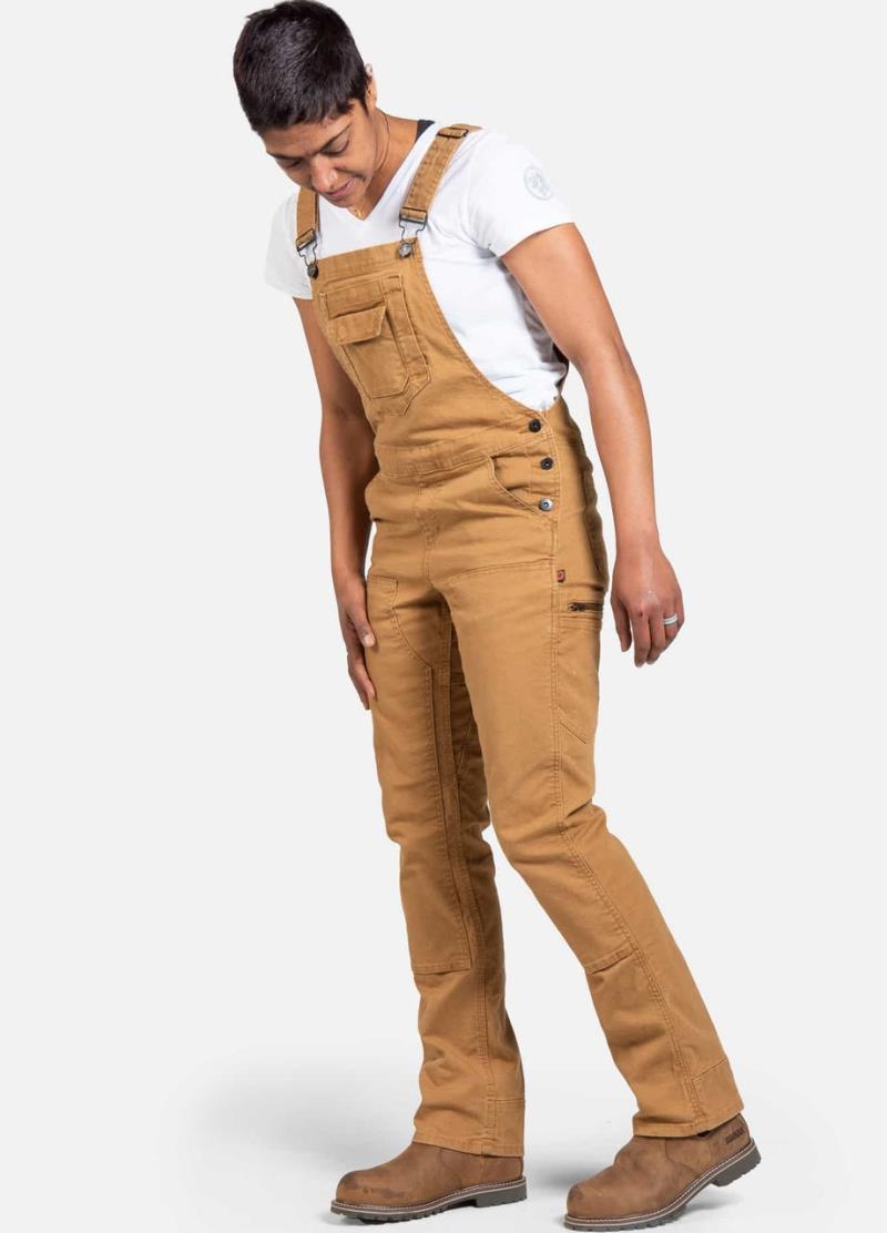 Freshley Overalls, Canvas, 34" Inseam - Womens - Saddle Brown Canvas 3